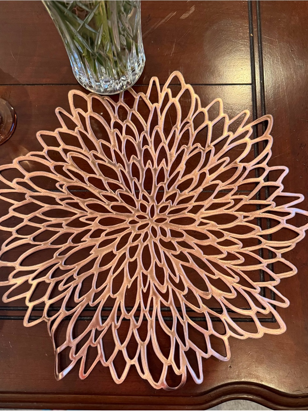 Rose Gold Floral Placemat set of 4